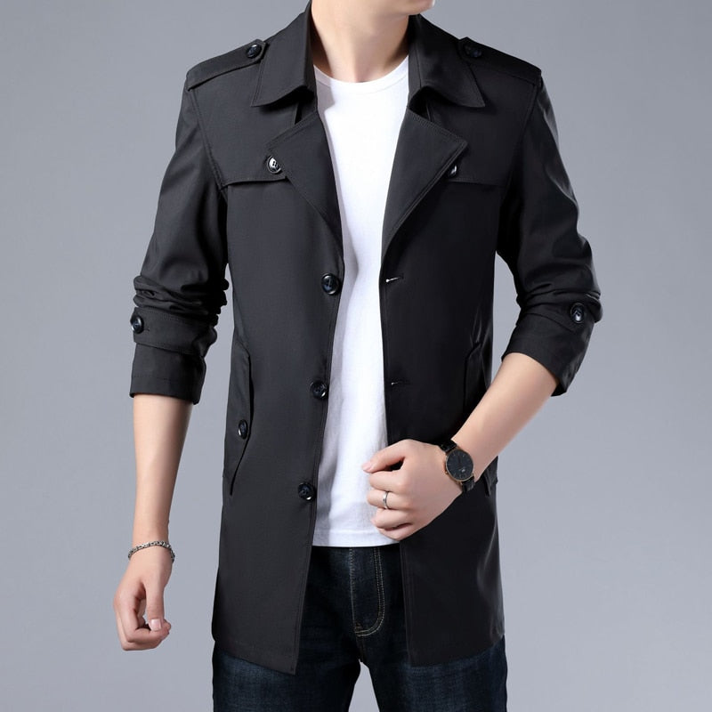 Men's High-Fashion Trench Jacket