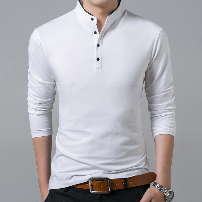 Men's Casual Solid Long Sleeve Button Shirt