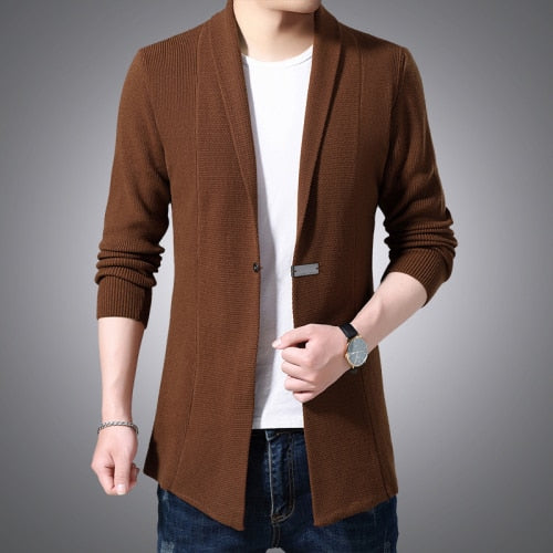 Men Casual Single Button Cardigan Sweater