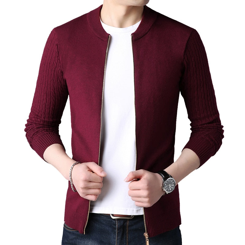 Men Casual Slim Fit Knitted Cardigan Sweater