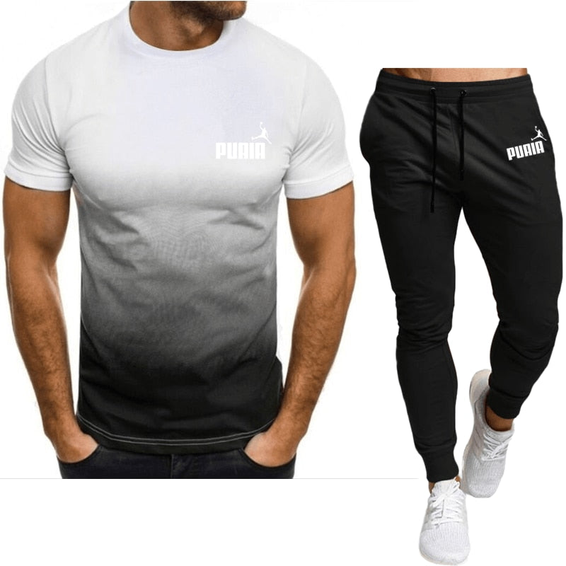 Men's Sportswear Tracksuit With Colorblock Print