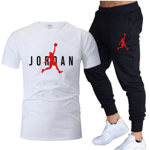 Men's Casual Shirt & Jogger Pants Tracksuit