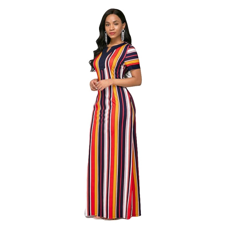 Women's Vintage Stripe Print Bodycon Dress