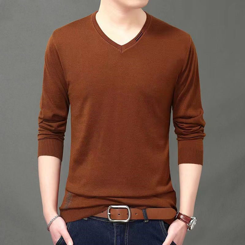 Men's Casual V-Neck Knitted Sweater