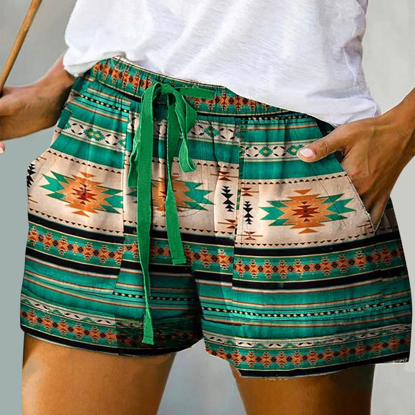 Women Loose Drawstring Elastic Waist Shorts