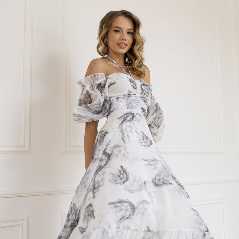 Women's Casual Chiffon Floral Maxi Slip Dress