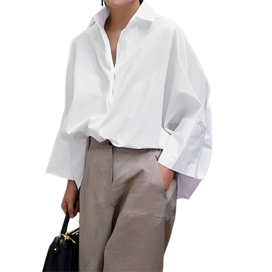 Women's Casual Solid Lapel Collar Blouse