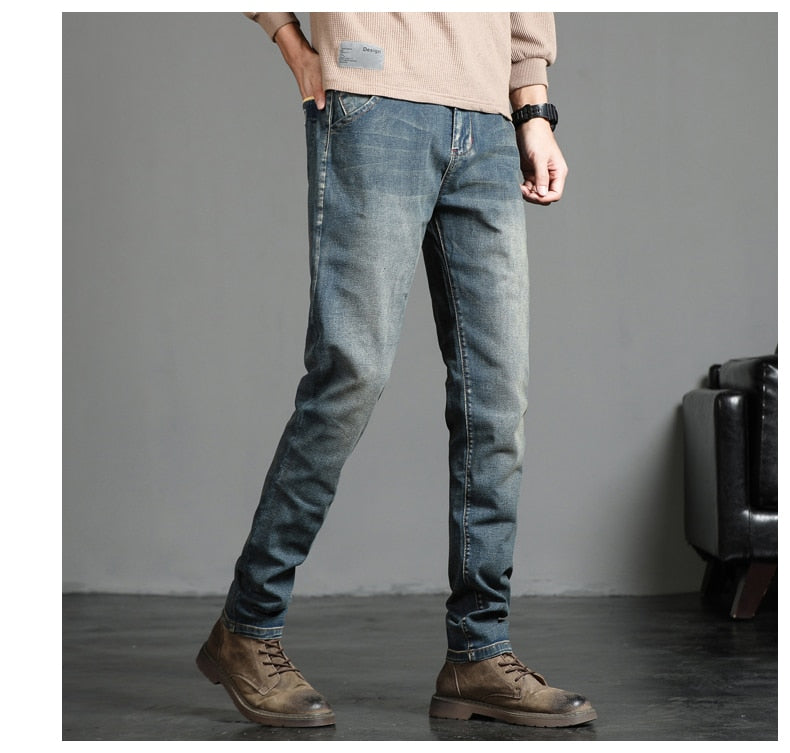 Men's Slim Fit Straight Leg Denim Jeans